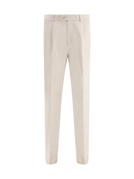 26SS 브루넬로 쿠치넬리 플리츠 레저 코튼 개버딘 팬츠 M252DE1450 BEIGE - BRUNELLO CUCINELLI