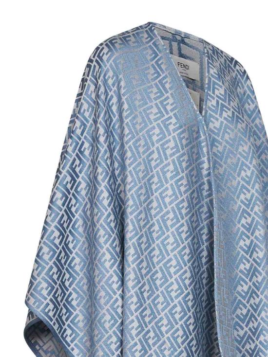 26FW 펜디 울 실크 판초 FXX782AQ8GF0RU7 BLUE - FENDI