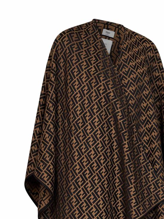 26FW 펜디 울 실크 판초 FXX782AQ8GF0QE1 BROWN - FENDI