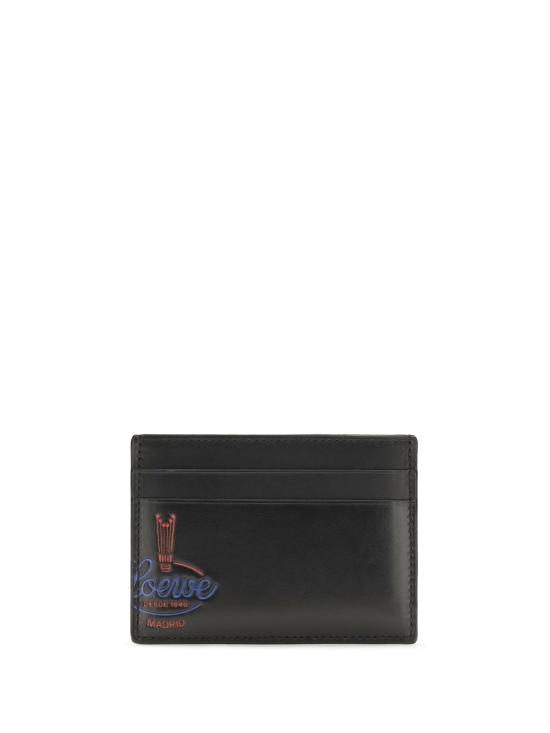 26FW 로에베 로고 프린트 샤이니 카프스킨 플레인 카드홀더 C643322X65 BLACK - LOEWE