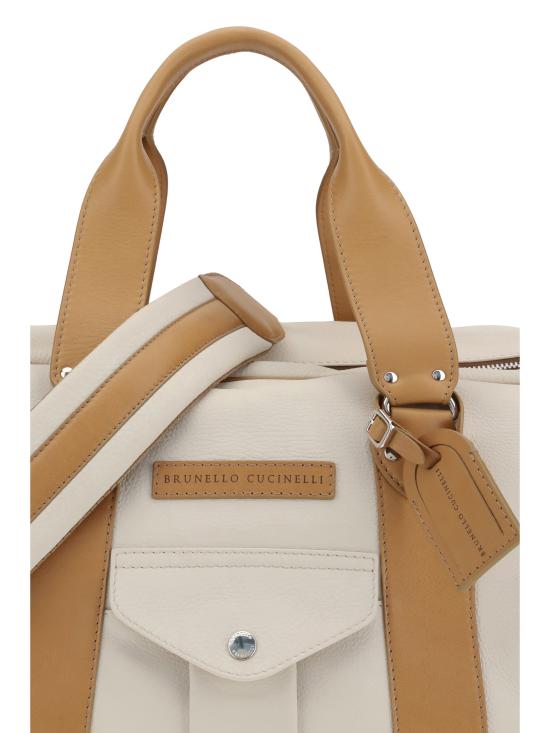 26SS 브루넬로 쿠치넬리 그레인드 카프스킨 스트리트 백 MBATBU394 CREAM - BRUNELLO CUCINELLI