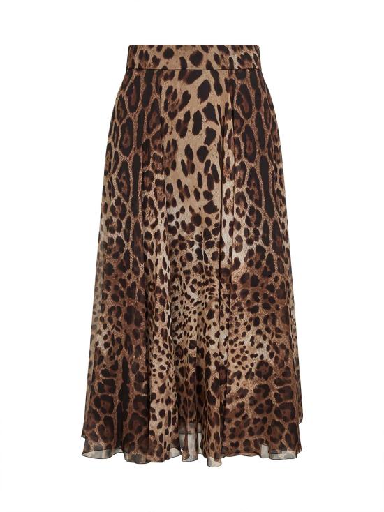 26FW 돌체앤가바나 레오파드 프린트 쉬폰 서클 스커트 F4CSOTIS1DYHY13M MULTICOLOR