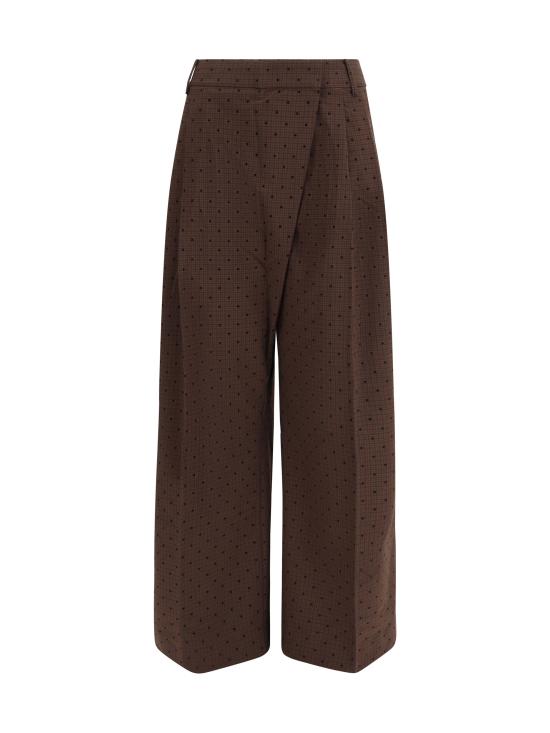 26SS 가니 플록 체크 크로스오버 팬츠 A1080035 BROWN