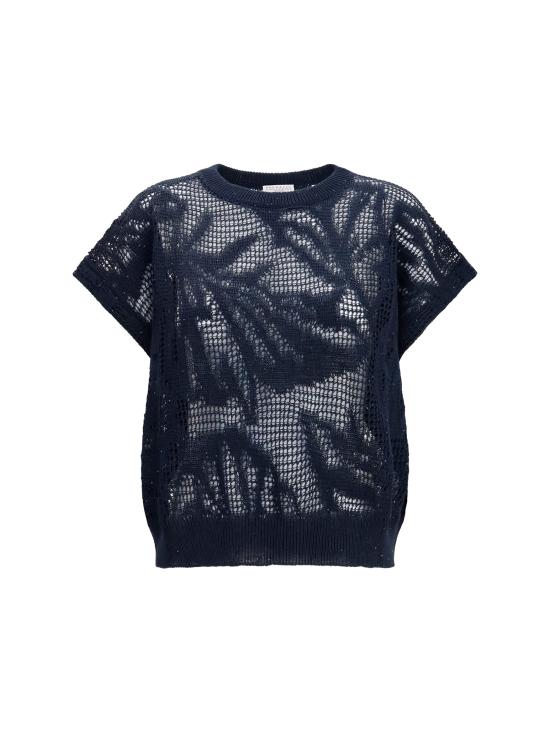26SS 브루넬로 쿠치넬리 대즐링 워터 릴리 티셔츠 MDT771010 NAVY - BRUNELLO CUCINELLI