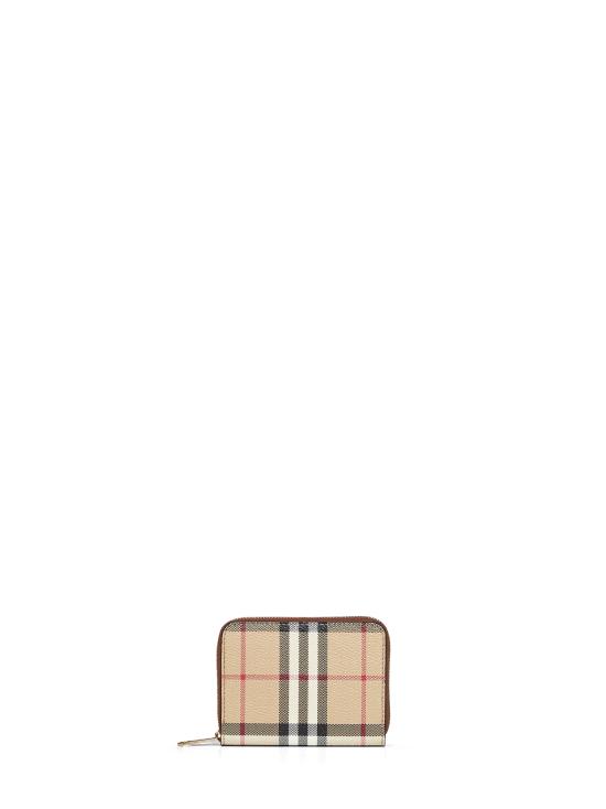 26FW 버버리 스몰 체크 집 어라운드 월렛 8109810 A9534 BROWN