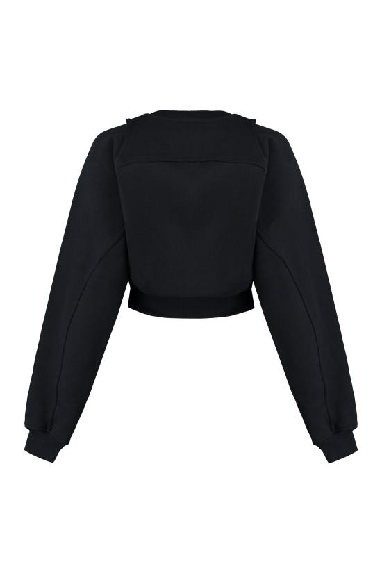  오프화이트 로고 자수 스웨트셔츠 OWBA071F23JER001 BLACK - OFF WHITE