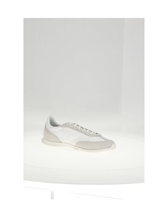 26SS 셀린느 트리옹프 나일론 스웨이드 카프스킨 레이서 로우 레이스업 스니커즈 364945257C WHITE - CELINE