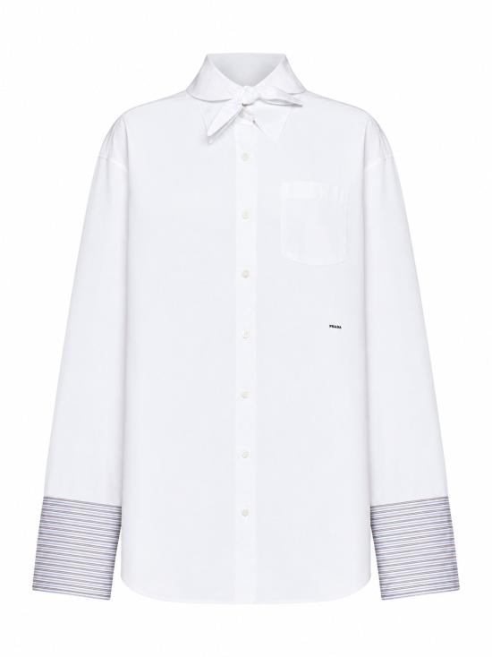 26FW 프라다 셔츠 P470JROOO6283F0009 WHITE