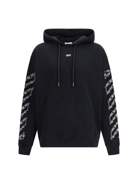26SS 오프화이트 후드 티셔츠 44MBB085S26F005001 BLACK