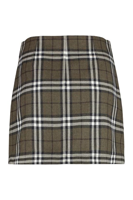 25FW 버버리 체크 본디드 울 트렌치 미니 스커트 8110911 GREEN - BURBERRY