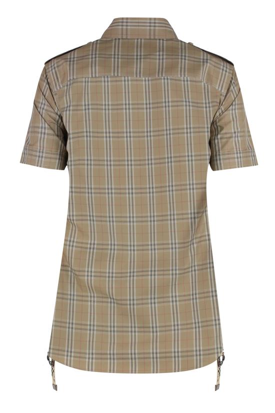  버버리 슬림 핏 체크 코튼 셔츠 8107968 BEIGE - BURBERRY