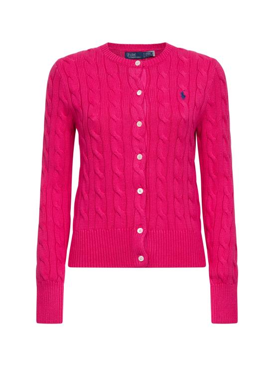 26SS 폴로 랄프로렌 폴로 자수 케이블 니트 가디건 211971868 509 PINK