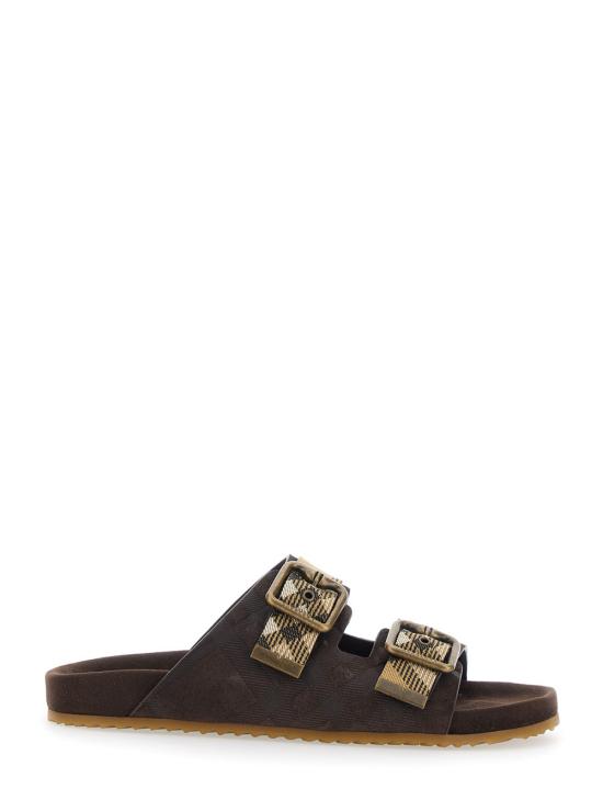 26SS 버버리 더블 버클 체크 샌들 8118613 BROWN