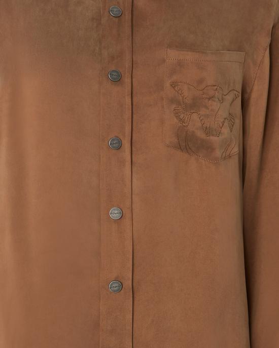 26FW 핑코 셔츠 107169 BROWN - PINKO