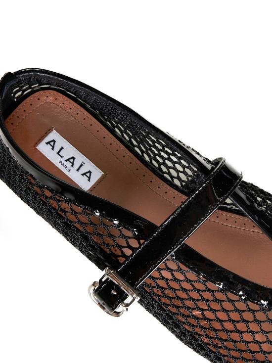26FW 알라이아 피쉬넷 발레 플랫 AA3A029TK007 999 BLACK - ALAIA