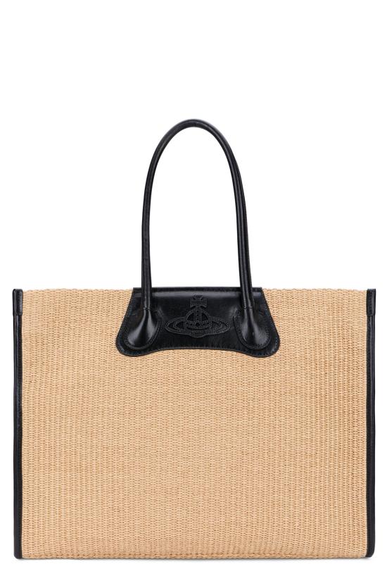 26SS 비비안웨스트우드 엠보싱 오르브 로고 토트백 4D01000LU BEIGE