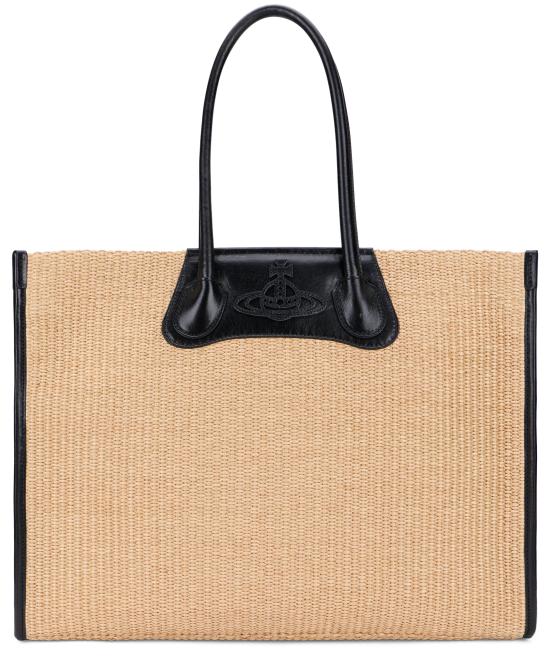 26SS 비비안웨스트우드 엠보싱 오르브 로고 토트백 4D01000LU BEIGE - VIVIENNE WESTWOOD