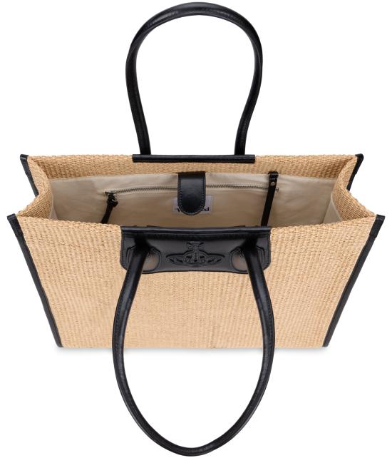 26SS 비비안웨스트우드 엠보싱 오르브 로고 토트백 4D01000LU BEIGE - VIVIENNE WESTWOOD