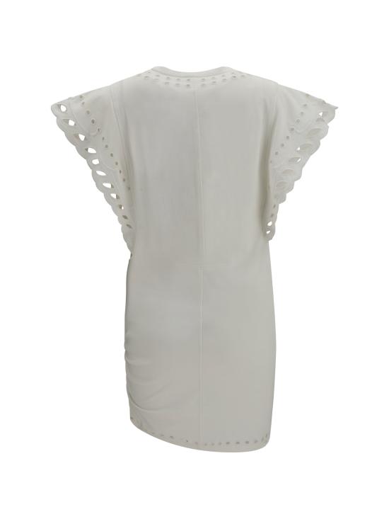 26SS 이자벨마랑에뚜왈 올랑 숏 코튼 앤 브로더리 앙글레즈 드레스 RO1016FAD1N08E ECRU - ISABEL MARANT ETOILE
