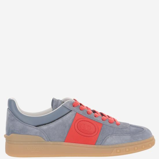 26SS 발렌티노 가라바니 크러스트 레더 나일론 업빌리지 로우 탑 스니커즈 8Y2S0H77 GRAY