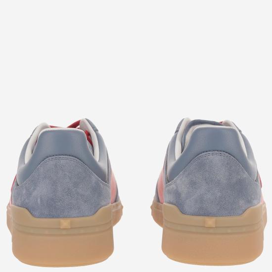 26SS 발렌티노 가라바니 크러스트 레더 나일론 업빌리지 로우 탑 스니커즈 8Y2S0H77 GRAY - VALENTINO GARAVANI