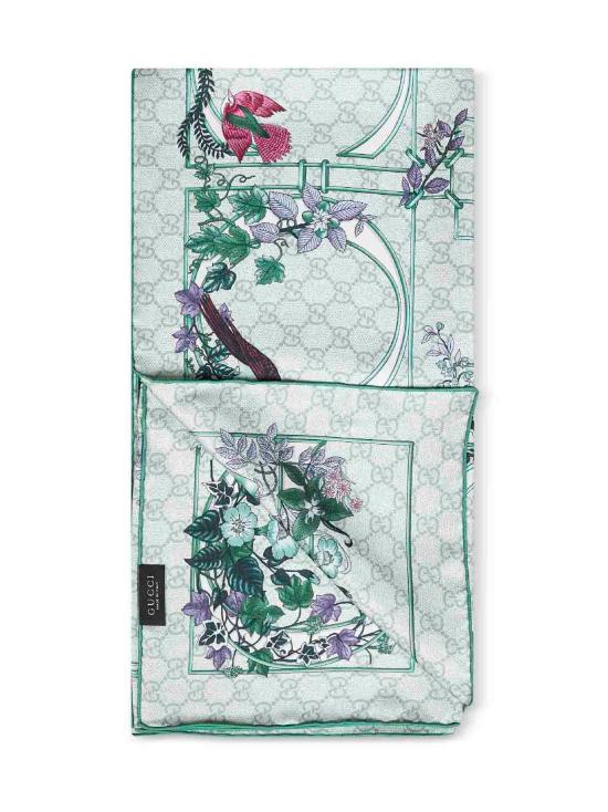 26FW 구찌 프린트 실크 트윌 까레 7770663G0013967 GREEN - GUCCI