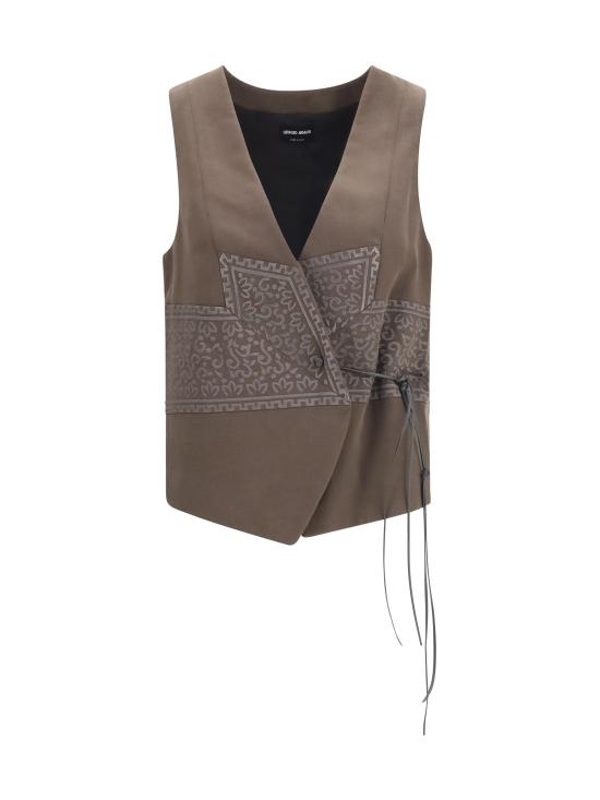 26FW 조르지오 아르마니 베스트 GW003454TE23029 BROWN - GIORGIO ARMANI