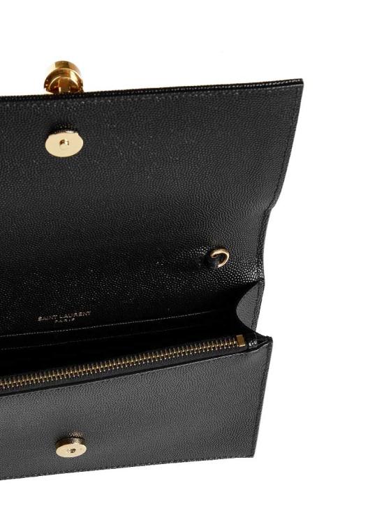 26FW 생로랑 케이트 체인 월렛 태슬 그레인 드 뿌드르 엠보스 레더백 742833BOW0J1000 BLACK - SAINT LAURENT