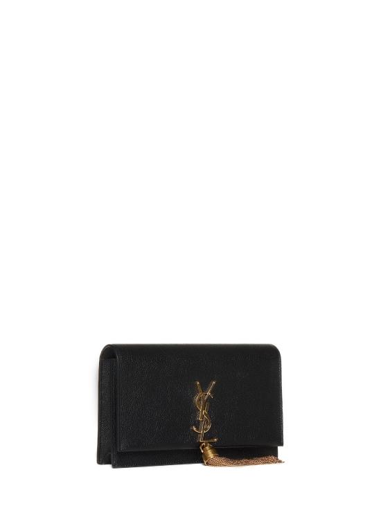 26FW 생로랑 케이트 체인 월렛 태슬 그레인 드 뿌드르 엠보스 레더백 742833BOW0J1000 BLACK - SAINT LAURENT