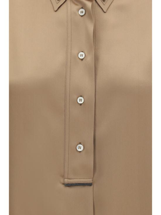 26SS 브루넬로 쿠치넬리 실크 블라우스 M0C59RA915 BEIGE
