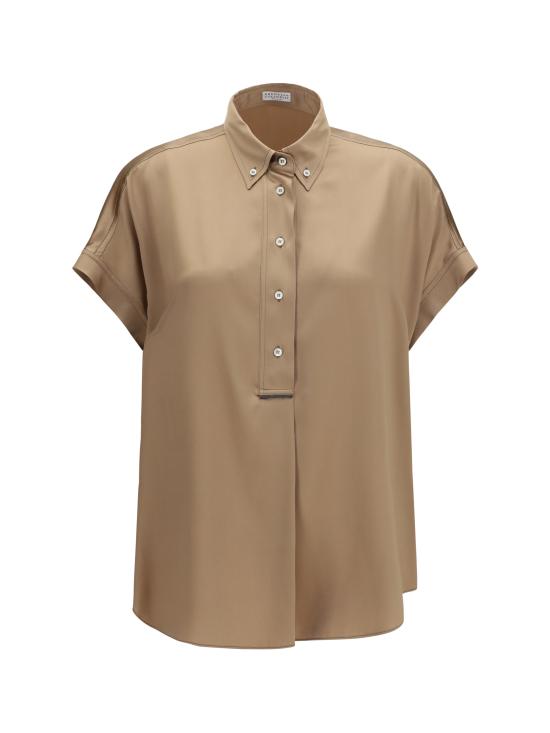 26SS 브루넬로 쿠치넬리 실크 블라우스 M0C59RA915 BEIGE - BRUNELLO CUCINELLI