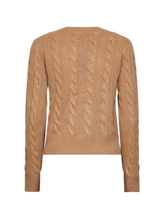 26FW 폴로 랄프로렌 로고 자수 크루넥 가디건 211972104 001 CAMEL - POLO RALPH LAUREN