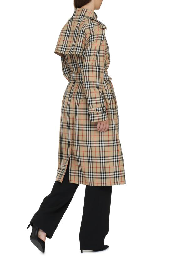  버버리 롱 체크 개버딘 트렌치 코트 8072716 BEIGE - BURBERRY
