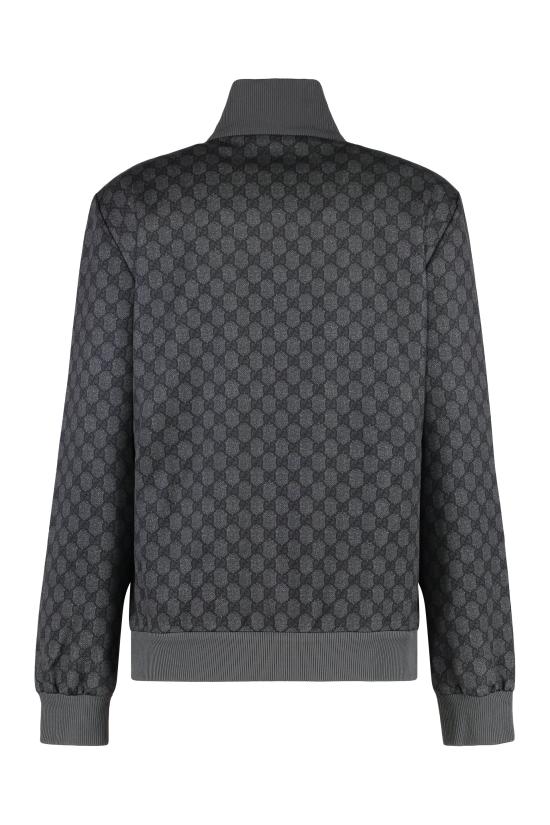 25FW 구찌 프린티드 테크니컬 저지 집 스웨트셔츠 837678 BLACK - GUCCI