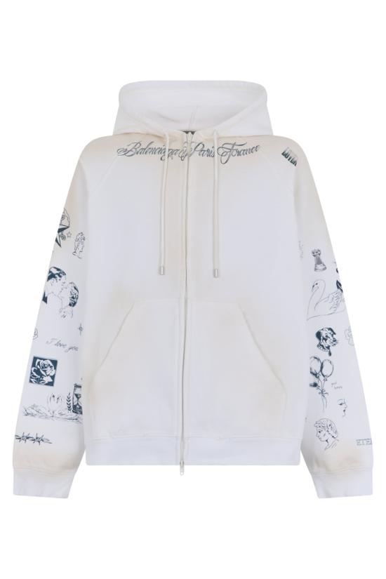 26FW 발렌시아가 후드 티셔츠 A0016V WHITE