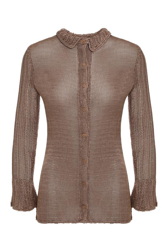 Savannah Morrow 니트웨어 RAJASTHAN BUTTON UP COPPER BROWN