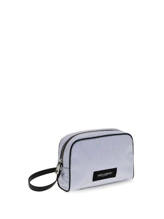 26SS 돌체앤가바나 Calfskin and striped poplin 핸드백 BM2500A0390 BLUE