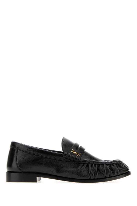 26FW 생로랑 소프트 샤이니 레더 로퍼 818908AA00K 1000 Black