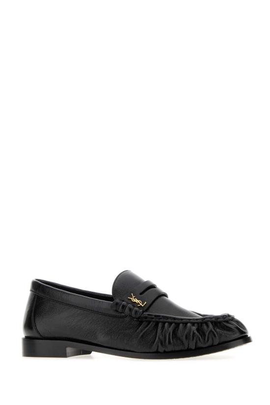 26FW 생로랑 소프트 샤이니 레더 로퍼 818908AA00K 1000 Black - SAINT LAURENT
