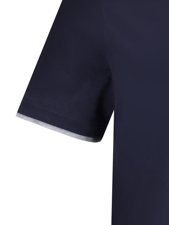 26SS 브루넬로 쿠치넬리 자수 로고 티셔츠 M0B137427 NAVY - BRUNELLO CUCINELLI
