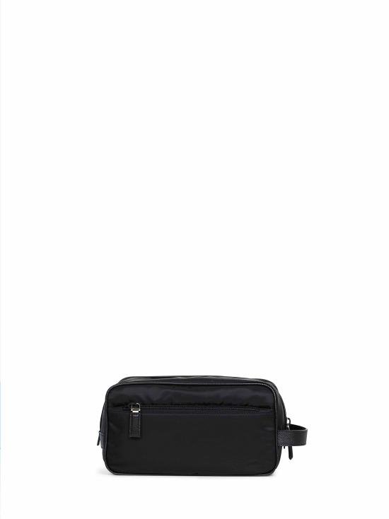 26FW 프라다 리나일론 앤 사피아노 레더 트래블 파우치 2NA8192DMHF0002 BLACK - PRADA