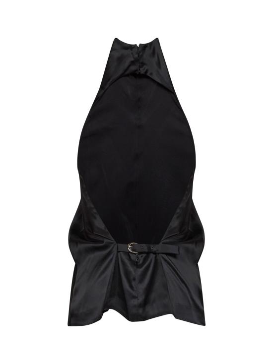26FW 케이트 로네 플롱제 레더 홀터넥 탑 24874120 200 BLACK - KHAITE