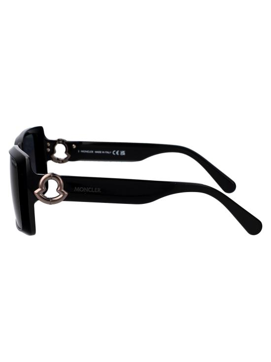  몽클레어 로고 템플 스퀘어 선글라스 ML0244 BLACK - MONCLER