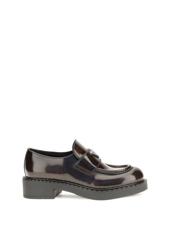26FW 프라다 초콜릿 브러쉬드 레더 로퍼 1D246MFG050X6O BROWN - PRADA