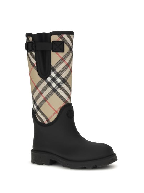 26FW 버버리 러버 마쉬 스탬프 하이 부츠 8111677 BLACK - BURBERRY