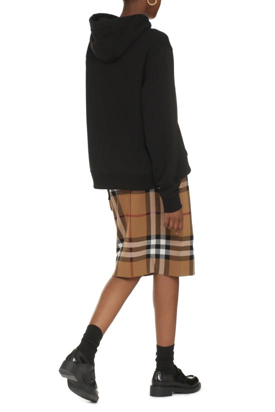  버버리 로고 프린트 코튼 후드 티셔츠 8054386 BLACK - BURBERRY