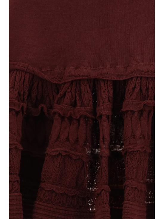 26SS 알라이아 스커트 AA9J2480K164C BURGUNDY - ALAIA