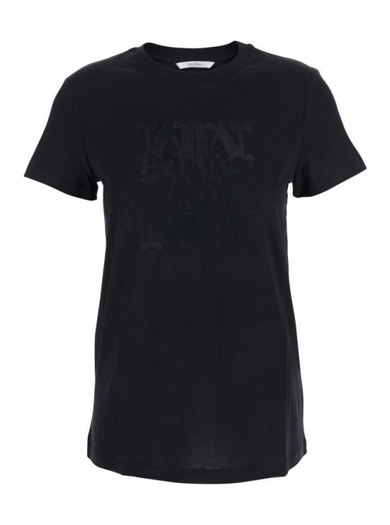 25FW 막스마라 BRAVO 엠브로이드 코튼 티셔츠 2521946032600 BLACK