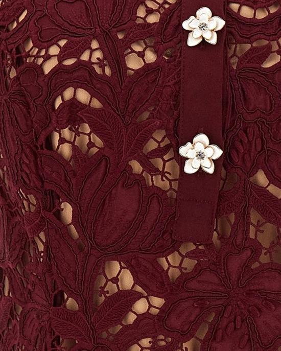 26FW 셀프 포트레이트 원피스 PF26111SA BURGUNDY - SELF PORTRAIT