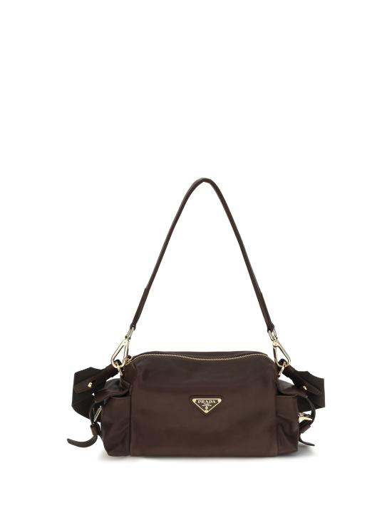 26FW 프라다 익스플로어 스몰 리나일론 및 가죽 숄더백 1BH232VNOO2DX8 BROWN